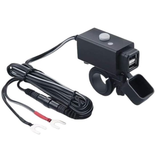 iMESTOU Motoros USB Töltő – Vízálló Dupla 2.1A Porttal és Kapcsolóval holm20166