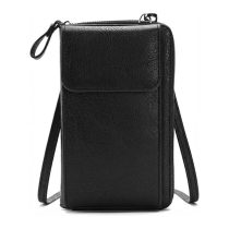   Elegáns Női Mobiltelefon Táska és Pénztárca – Fekete holm30009