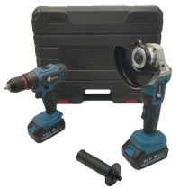   Rextool 96V Akkumulátoros szerszámkészlet – fúró és sarokcsiszoló szett holm8891