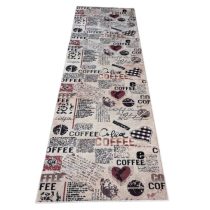 Konyhai Szőnyeg Kávés mintával | Bézs 80x150