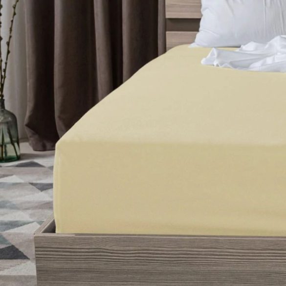 Krém színű gumis lepedő 220 x 240 cm