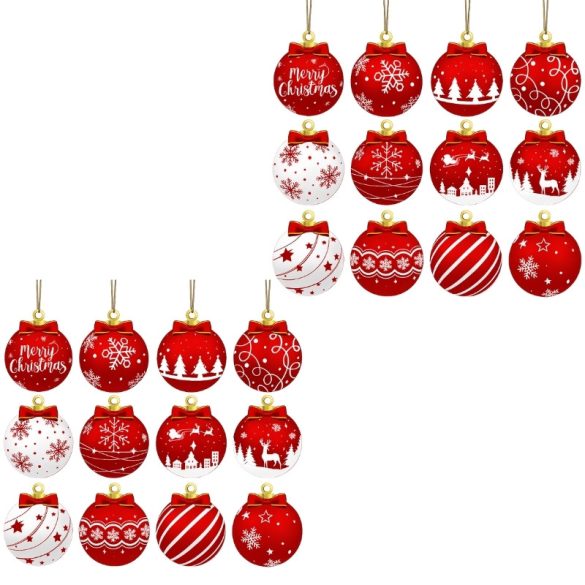 Kreatív Karácsonyi 2D Gömb Díszkészlet 24db sh25072559758438404-24