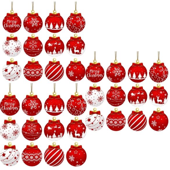 Kreatív Karácsonyi 2D Gömb Díszkészlet 36db sh25072559758438404-36